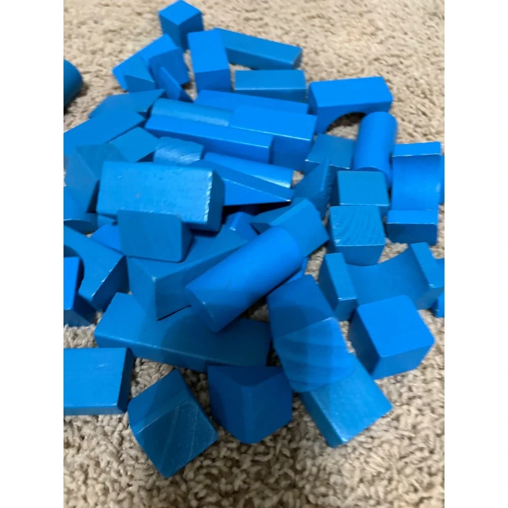 Melissa & Doug Colorful Wooden Building Blocks Set Kids Toddlers Educational‎